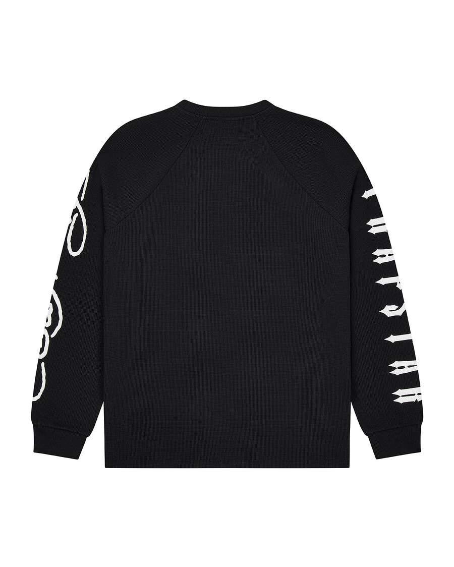 top de manga larga con diseño de gofre de trapstar x ed hardy - negro