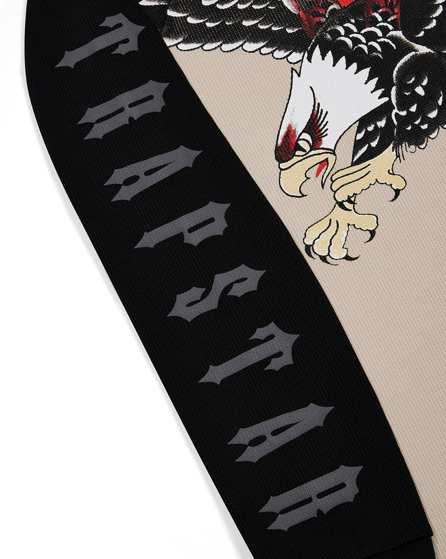 top de manga larga con diseño de gofre de trapstar x ed hardy - naturalnegro