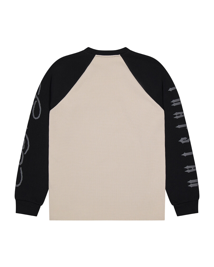top de manga larga con diseño de gofre de trapstar x ed hardy - naturalnegro