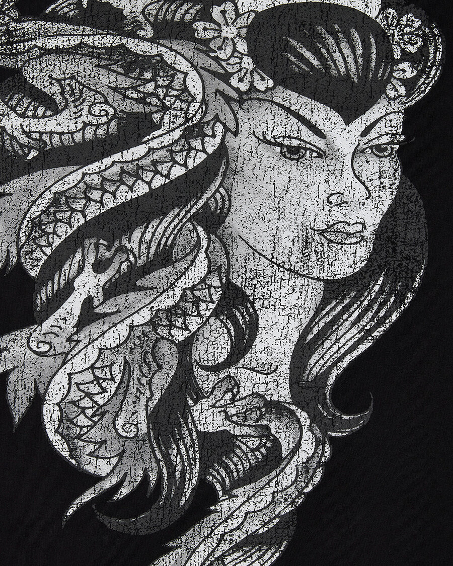camiseta de manga larga medusa de trapstar x ed hardy - negro lavadocamuflaje