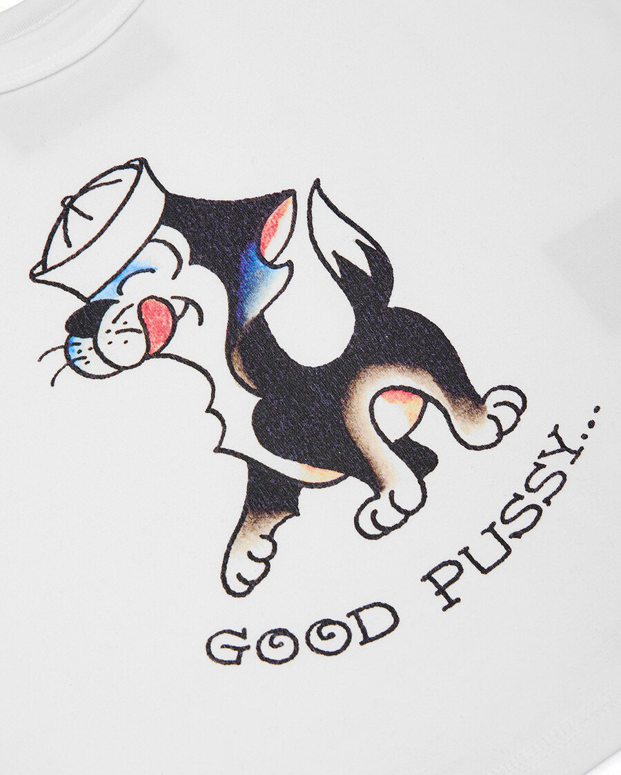 chaleco good pussy de trapstar x ed hardy para mujer - blanco