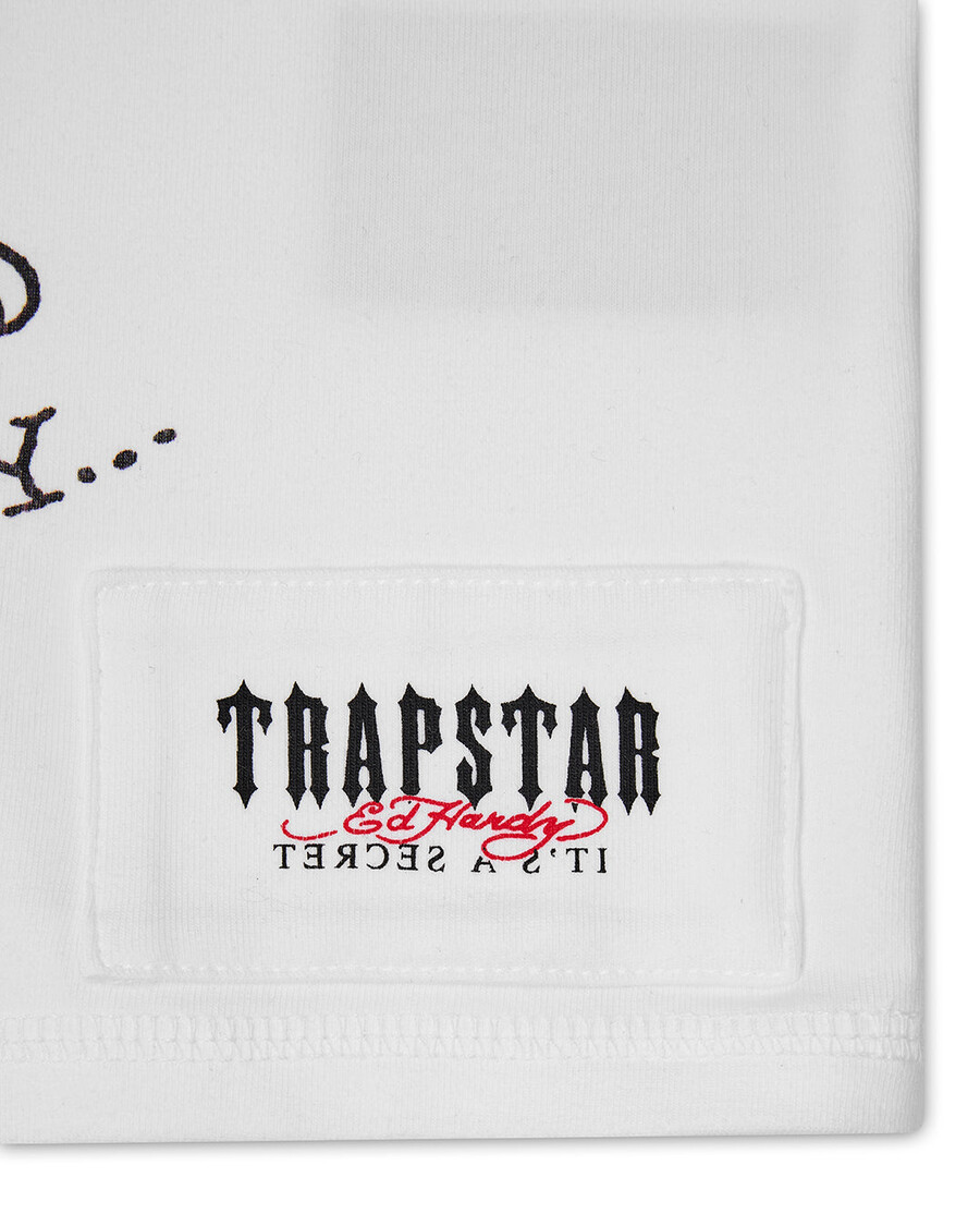 chaleco good pussy de trapstar x ed hardy para mujer - blanco