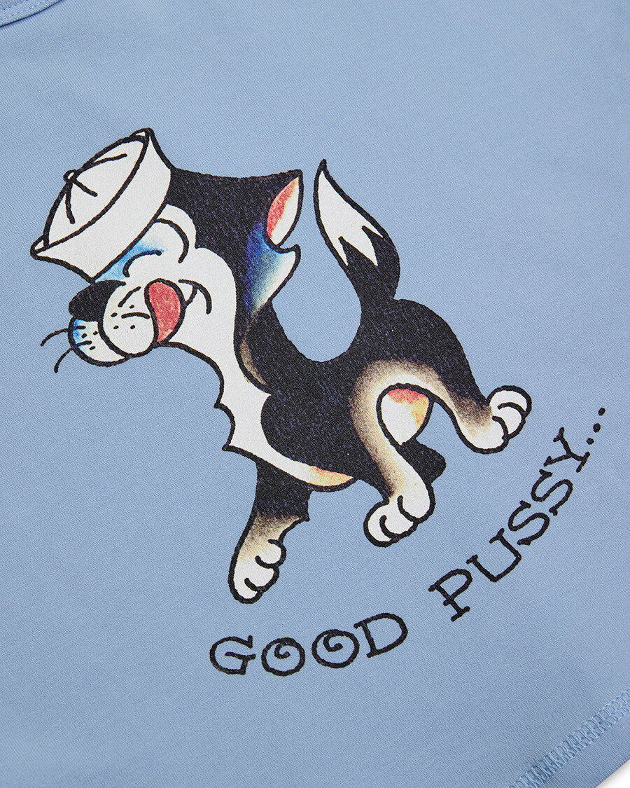 chaleco good pussy de trapstar x ed hardy para mujer - azul bebé