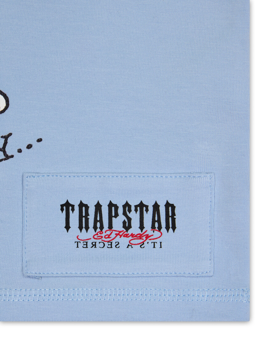 chaleco good pussy de trapstar x ed hardy para mujer - azul bebé
