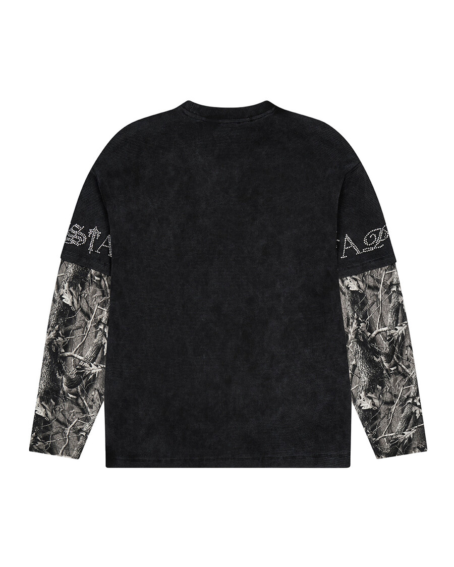 camiseta de manga larga samurai diamanté - negra