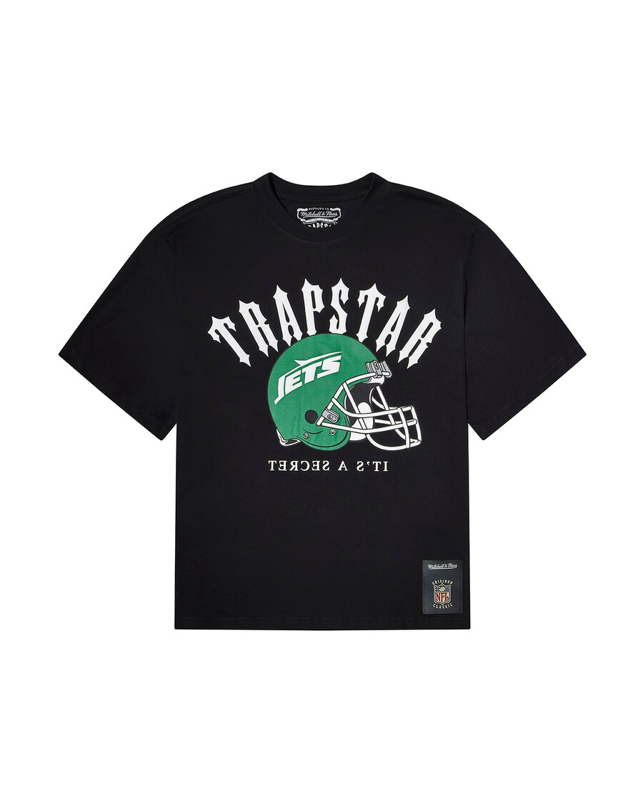 camiseta con casco irongate de trapstar x nfl jets - negra