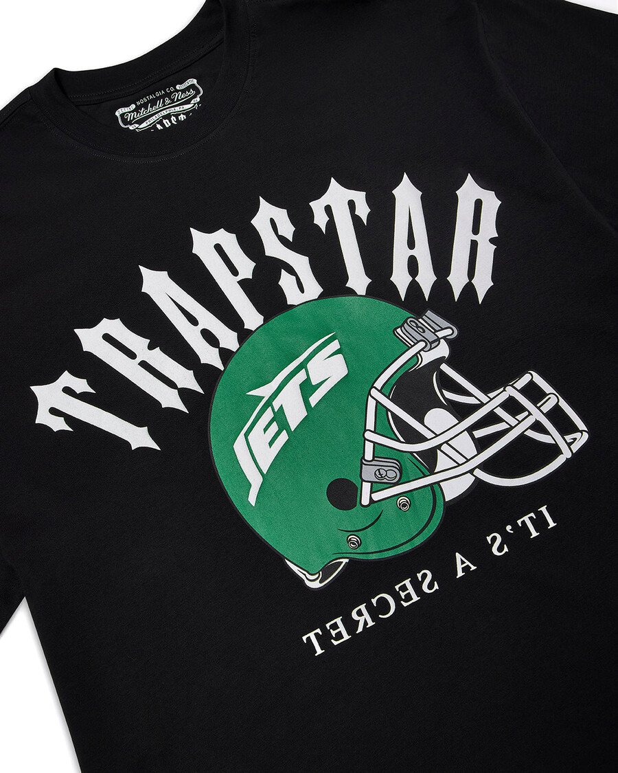 camiseta con casco irongate de trapstar x nfl jets - negra