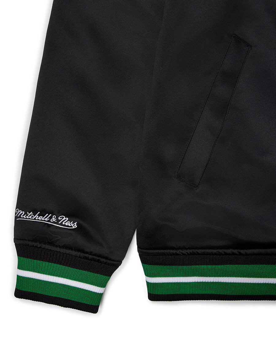 chaqueta bomber de satén trapstar x nfl jets - negra