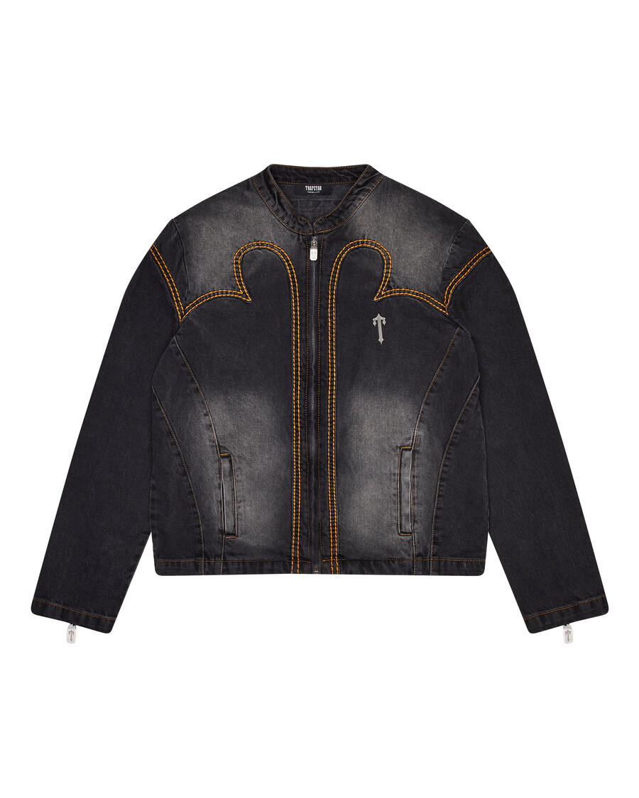 chaqueta vaquera irongate con panel en t - negro lavado*