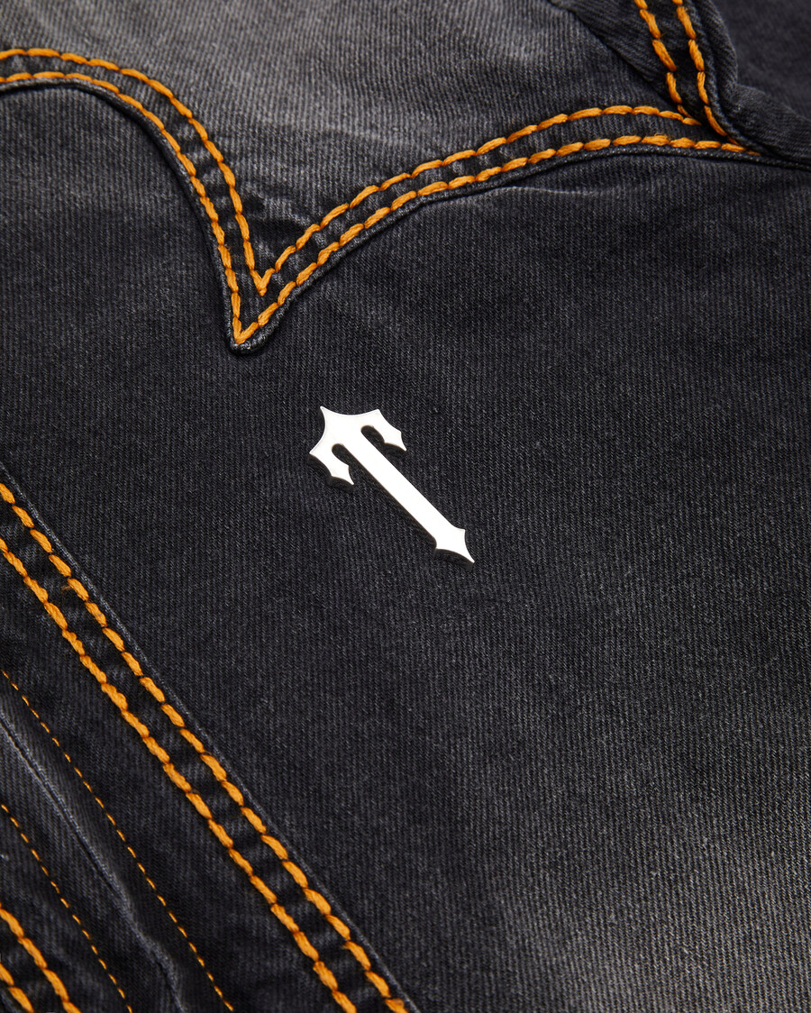chaqueta vaquera irongate con panel en t - negro lavado*