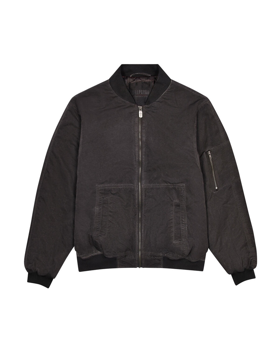 chaqueta bomber trapstar x ed hardy - negra