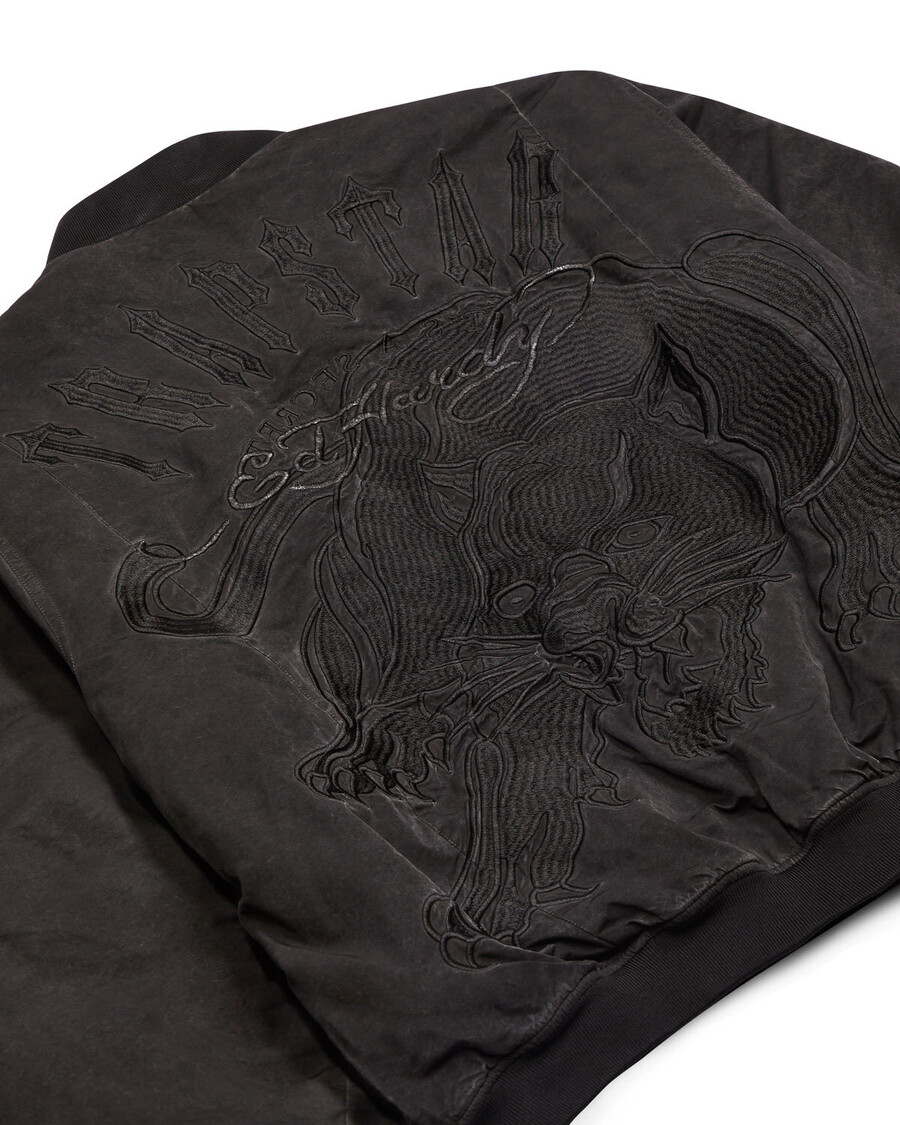 chaqueta bomber trapstar x ed hardy - negra