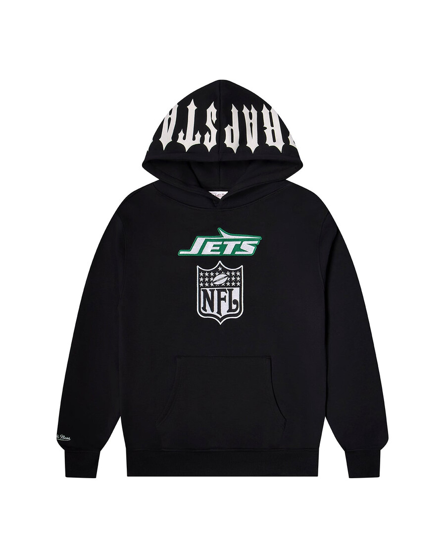 sudadera con capucha trapstar x nfl jets - negra