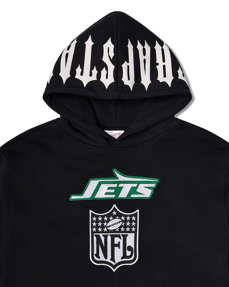 sudadera con capucha trapstar x nfl jets - negra