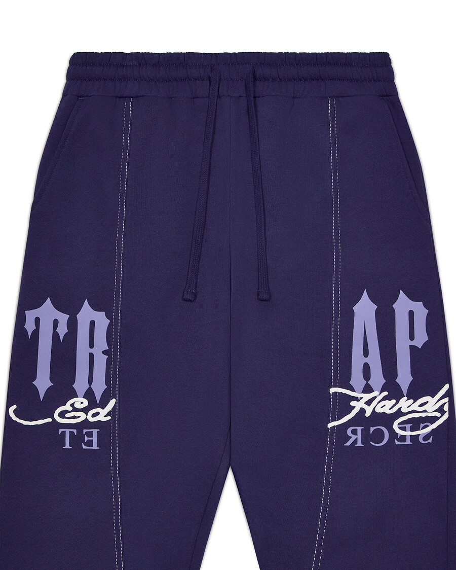 pantalones deportivos dbd de trapstar x ed hardy - azul marino